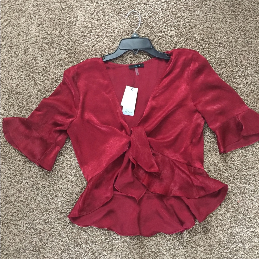 Soprano Ruffle Tie Front Top